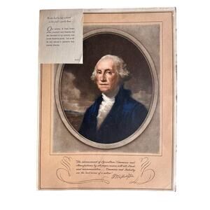 Vintage 1931 George Washington Mezzotint Print by Frost & Reed Ltd.